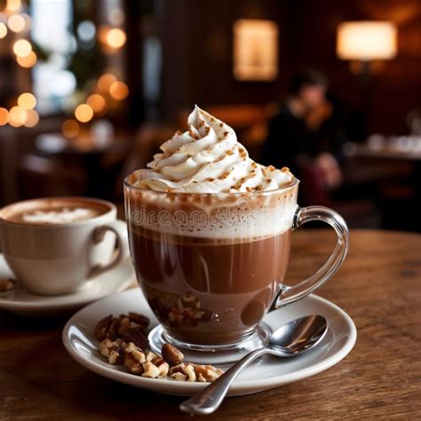 Warm Up In A Cozy Coffee Shop With A Delicious Hot Chocolate Topped With Whipped Cream And Nuts