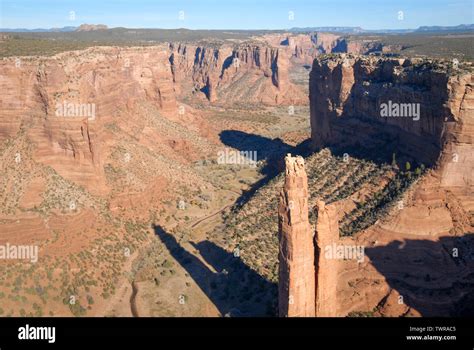 Helicopter View Of Spider Rock At Canyon De Chelly National Monument