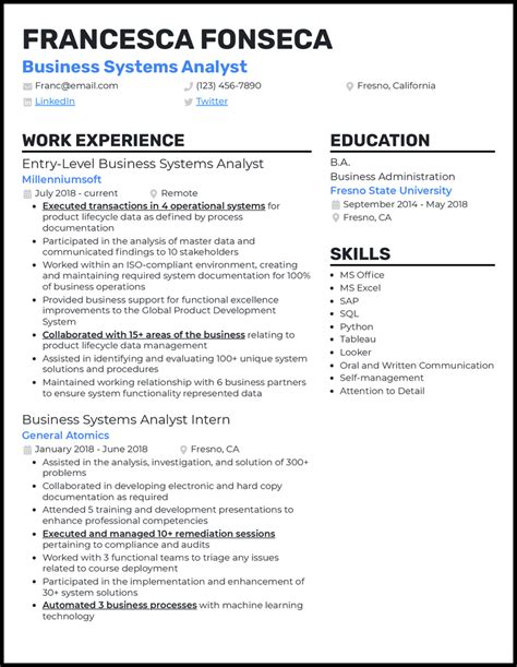 3 System Analyst Resume Examples For 2024