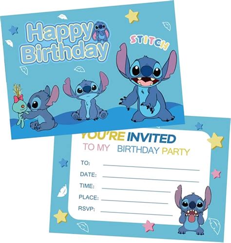 Lilo Et Stitch Pi Ces Stitch Carte D Invitation Stitch Anniversaire