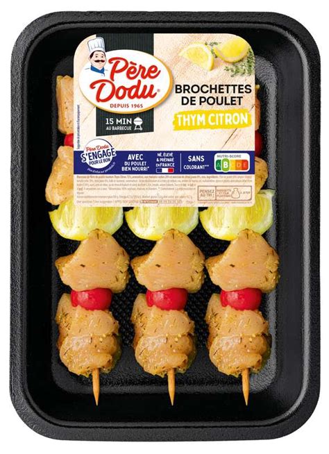 Brochettes poulet thym citron Père Dodu x 3 450 g La Belle Vie