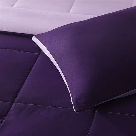 Exclusivo Mezcla 3 Piece Reversible Comforter Set Queen Deep Purplelilac All Seasons