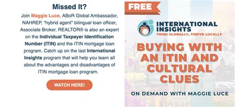 International Insights Buying With An Itin Maggie Luce Real Estate