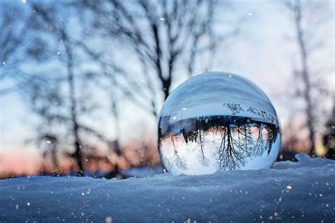 Crystal Ball Snow Winter Snowy Sunrise Magic Photography Ideas At Home Photography