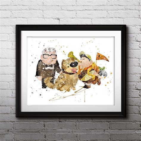 UP Balloon Watercolor Print, Carl Fredricksen , Russell, UP Pixar ...