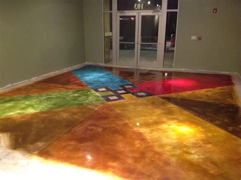 Acetone Dye Allows For Numerous Color Options Stained Concrete