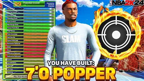 NEW 7 0 POPPER BUILD BEST SHOOTING CENTER BUILD IN NBA 2K24 YouTube