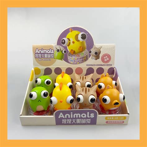 Squeeze Eyes Pop Out Animals Fun Stress Relief Toy With Gummy Candy For