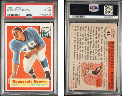 Topps Roosevelt Brown Giants Rookie Card Psa Ex Mt Ebay