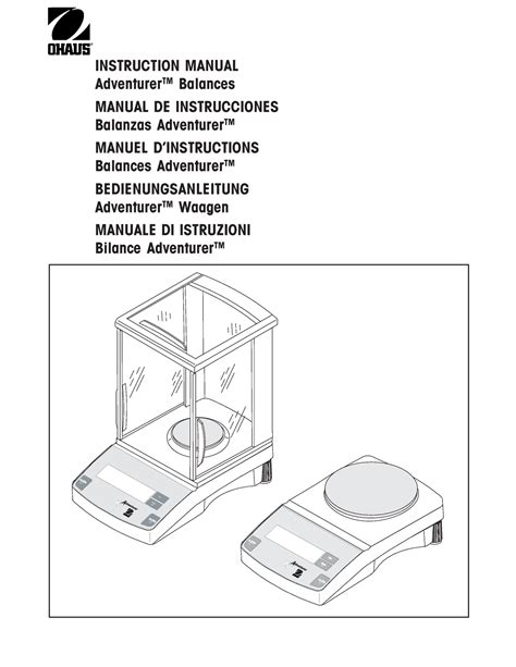 Adventurer Serie INSTRUCTION MANUAL Adventurer TM Balances MANUAL DE