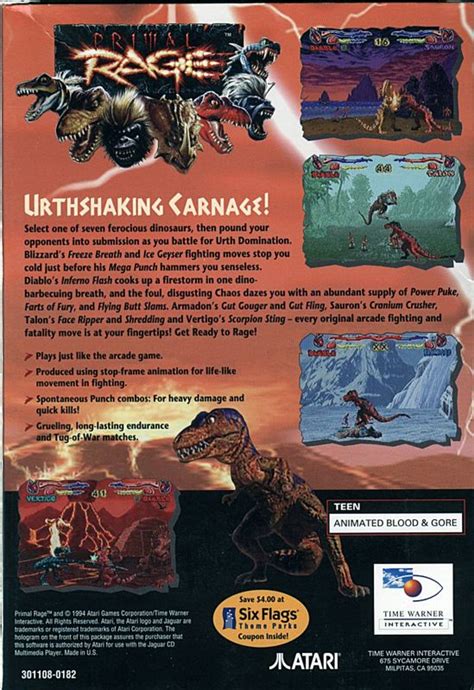 Primal Rage Cover Or Packaging Material Mobygames