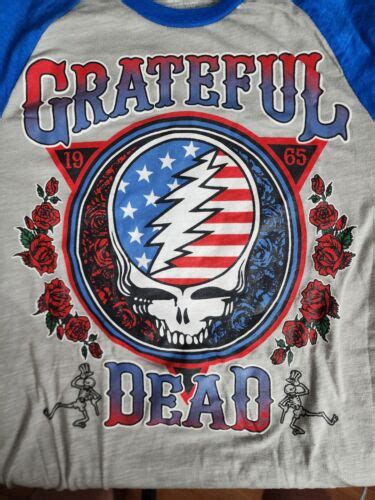 Grateful Dead Baseball Shirt 4th Of July Steal Your Face American Flag