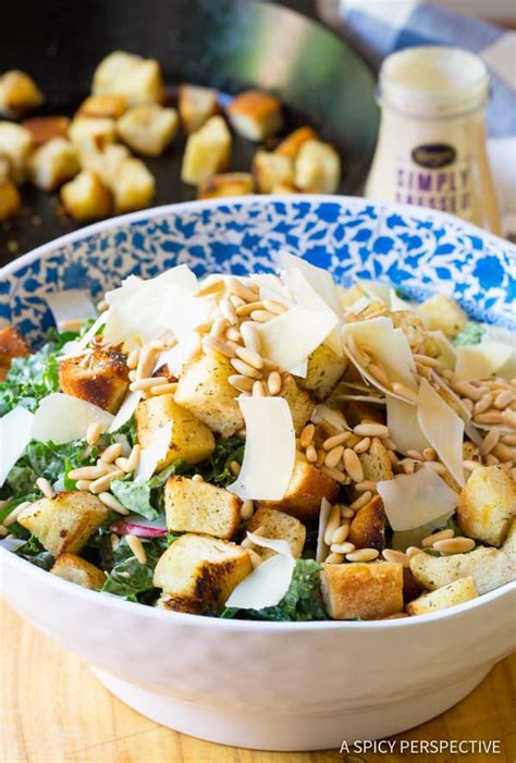 Crunchy Kale Caesar Salad Recipe A Spicy Perspective