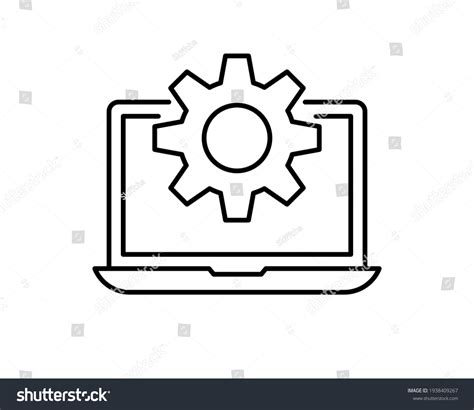 Technical Support Icon Computer Service Gears Stock Vector Royalty