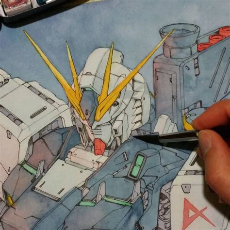 Painting Nu Gundam Wip By Trunnec On Deviantart