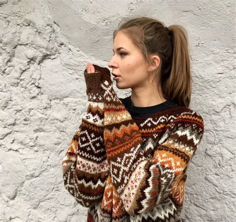 Fair Isle Sweater Dress Oversized Sweater Icelandic Sweater