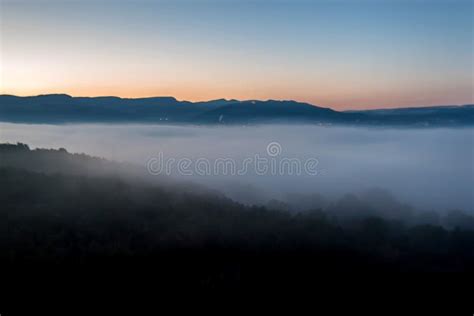 Beautiful View of Misty Sunrise in Mountains Stock Photo - Image of ...