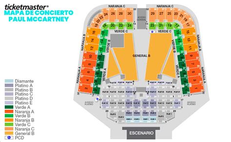 Mapa Zonas Y Precios De Boletos Para Concierto De Paul Mccartney En