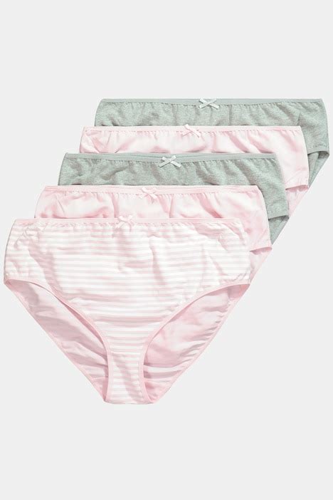 Midi Slips Set Van 5 Strepen Effen Slips Lingerie