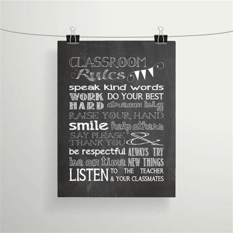 Chalkboard Classroom Rules Printable Bellechic