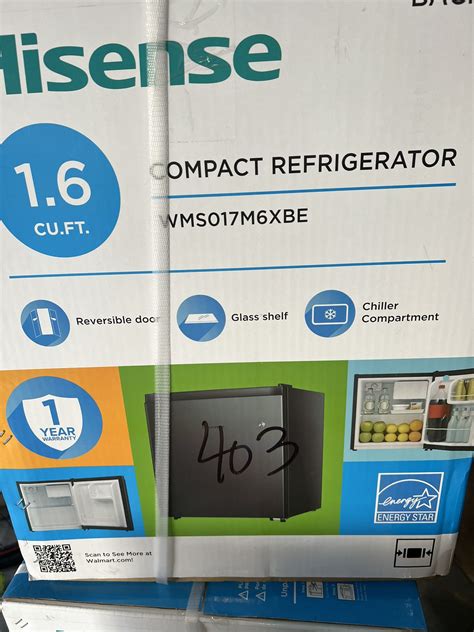 Hisense 1 6 Cu Ft Single Door Mini Fridge Black For Sale In Marietta