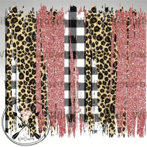 PNG Glitter Clipart Buffalo Plaid Leopard Print Brush Strokes