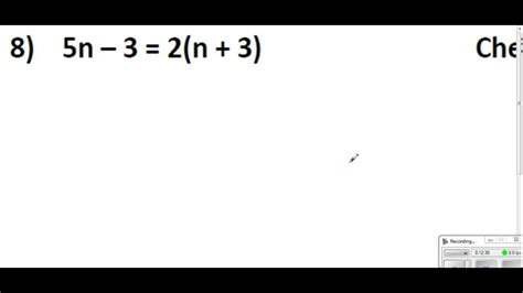 Solving Equations With Variables On Both Sides Same Side Youtube