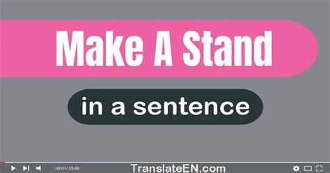 Use "Make A Stand" In A Sentence