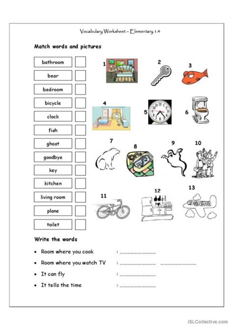 144 Elementary Vocabulary English Esl Worksheets Pdf And Doc