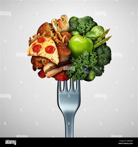 Food Health Options Concept Diet Struggle And Decision Concept And Nutrition Choices Dilemma