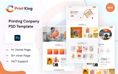 PrintKing Printing Company And Design Service PSD Template