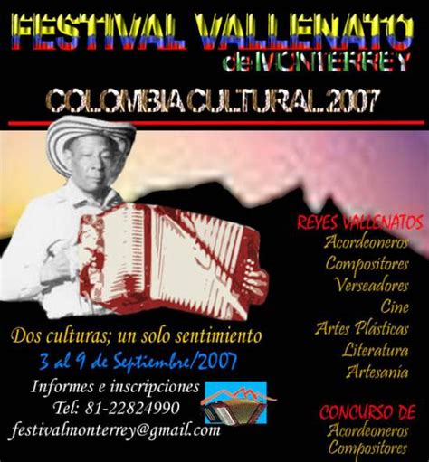 Listo El Afiche Del Primer Festival Vallenato De Monterrey