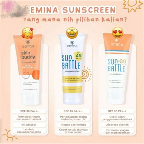 Jual Original Emina Sunscreen Series Bpom L Emina Sun Buttle Spf L