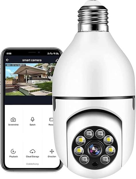 Damohony Ampoule Cam Ra Degr S Wifi Vision Nocturne Avec Lumi Re