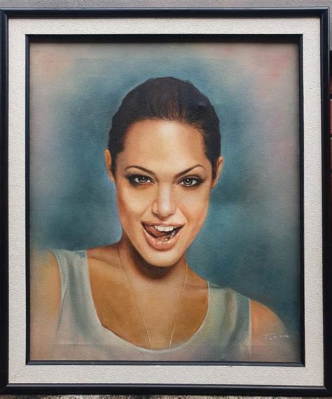 Angelina Jolie Oil Painting Large Furniture And Home Living Home Decor