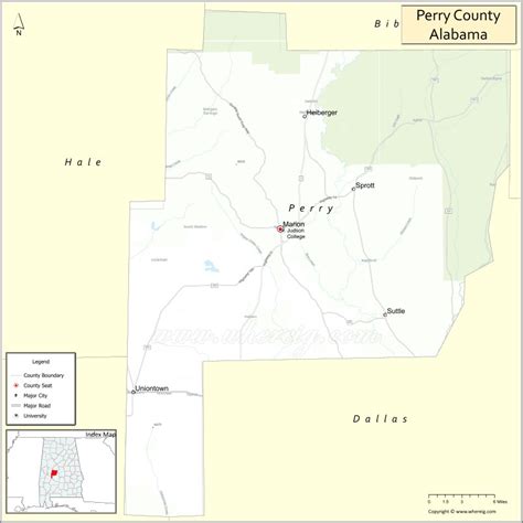 Map of Perry County, Alabama - Where is Located, Cities, Population ...