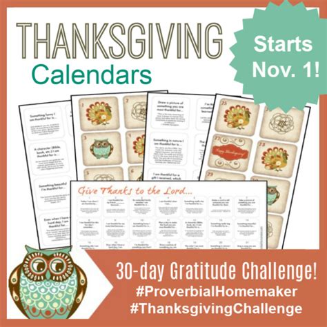 Thanksgiving Calendar Printables