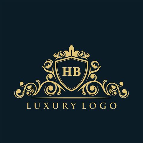 Letter HB logo with Luxury Gold Shield. Elegance logo vector template ...