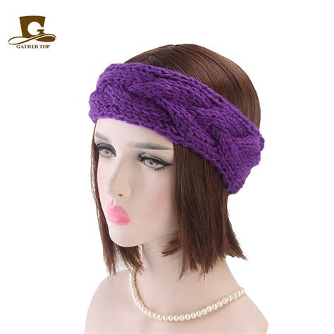 Winter Warm Knit Headband Women Head Hat Solid Color New Thick Female