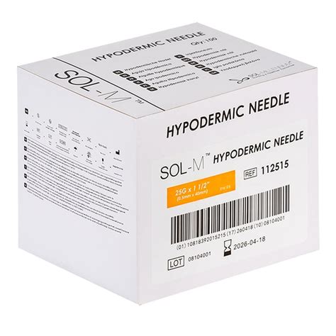 Sol M Hypodermic Needle Needle Gauge G Needle Length In