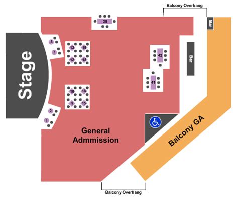 Cobbs Comedy Club Seat Map - Comedy Walls