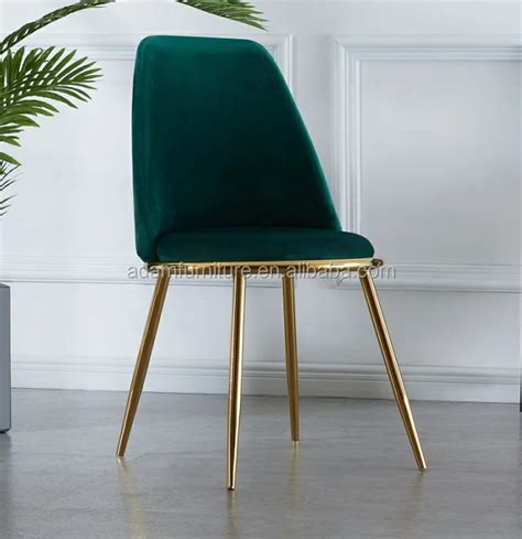 Dark Green Velvet Dining Chair With Gold Chromed Metal Legs - Buy Dark Green Velvet Dining Chair ...