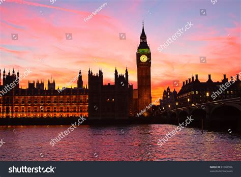 Dramatic Sunset Over Big Ben Clock Stock Photo 81904996 Shutterstock