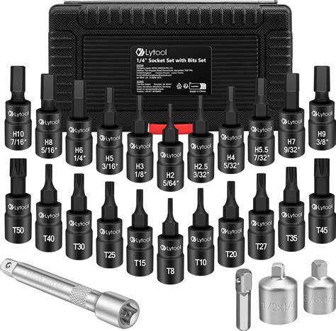 Lytool Torx And Hex Bit Socket Set 25pcs 14 Allen Key Star Socket 1