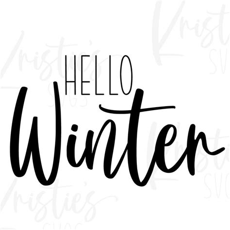 Hello Winter Svg Svg Doorhanger Svg Wood Sign Image Cut File Etsy