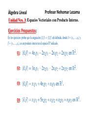 11 Operaciones en EV con PI Tarea pdf Álgebra Lineal Profesor