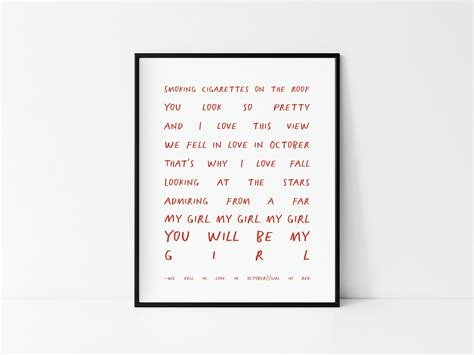 Girl in red Lyrics Girl In Red Digital Print Do you listen | Etsy