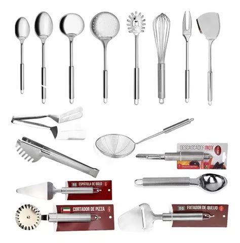 Set De Cucharas Y Utensilios De Cocina De Acero Inoxidable 16 Piezas