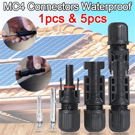 Set Mc Connectors Waterproof Male Female Plug Cable Terminals For