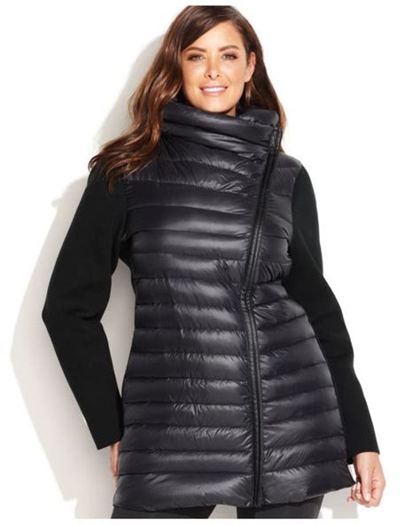 Calvin Klein Performance Plus Size Asymmetrical Puffer Jacket In Black Lyst